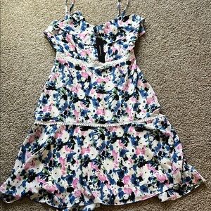 BCBGMaxAzria Pink and Blue Sleeveless Sundress